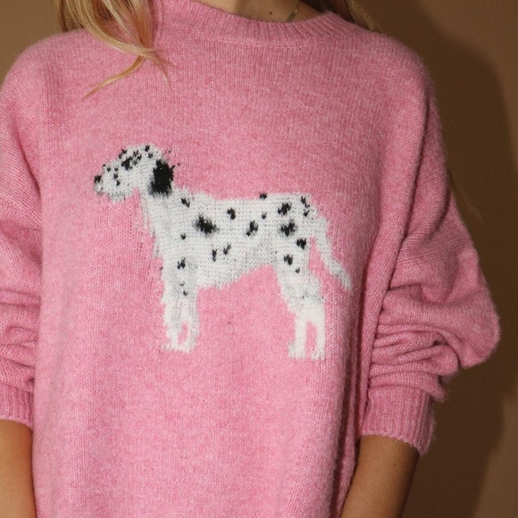 Pink Sweater with Dalmatian Design - Picture 4 of 5